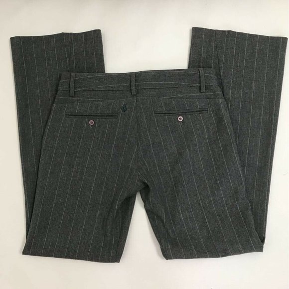 Volcom Dress Career Pants Gray Pinstripe Stretch 3 - Picture 5 of 9